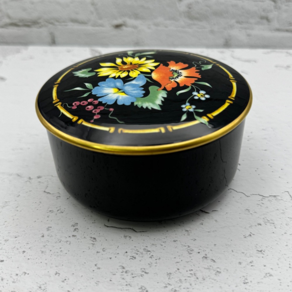 Villeroy & Boch Xenia Black Floral Trinket Box Vitro-Porcelaine Luxembourg - Picture 8 of 8